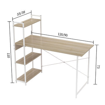 Scrivania per computer con scaffale a 4 livelli